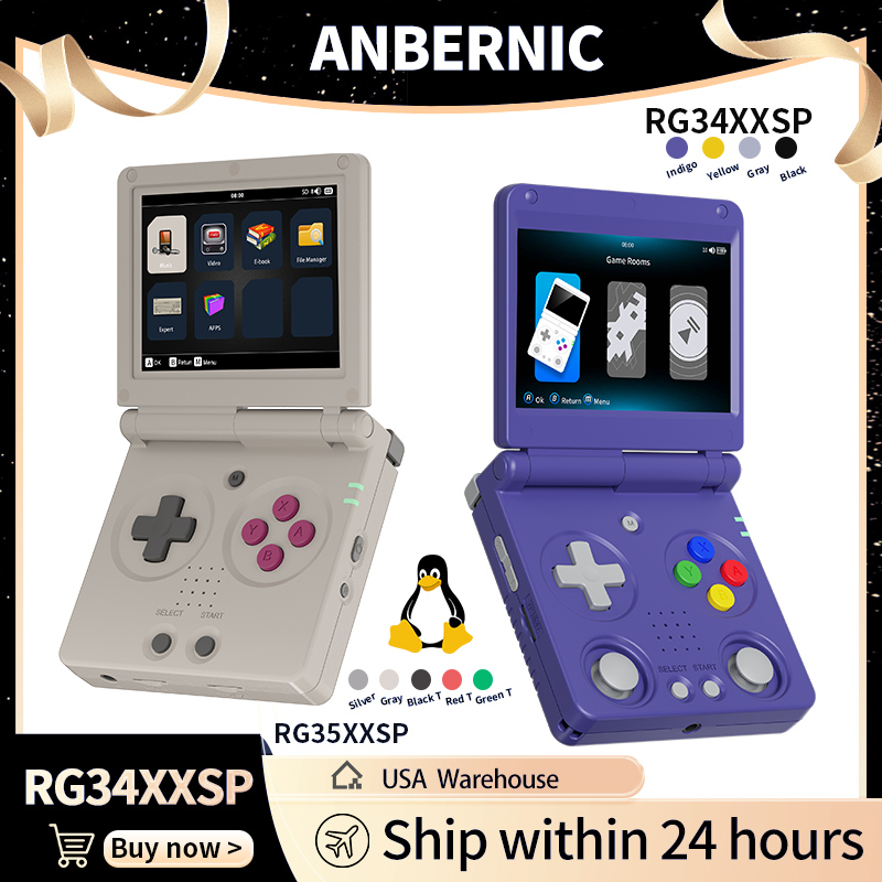 Retro Gaming Console Lego - Anbernic RG34XXSP RG35XXSP Flip Handheld-Spielekonsole IPS-Bildschirm
