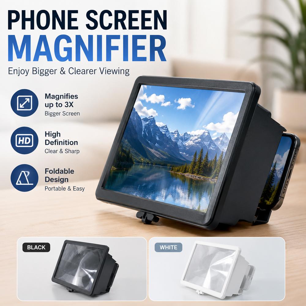Retro Gaming And Projector - 3D-Bildschirmlupe für Mobiltelefone, Smartphone-Vergrößerungsglas, 3D-Film- und