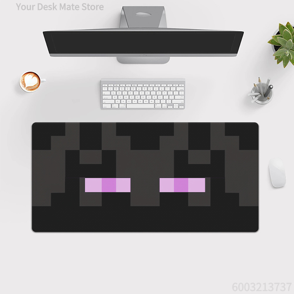 Retro Gaming Keyboard And Mouse - Geometrische große Schreibtischunterlage, Retro-Pixel-Spitzenmuster, erweitertes Mauspad,