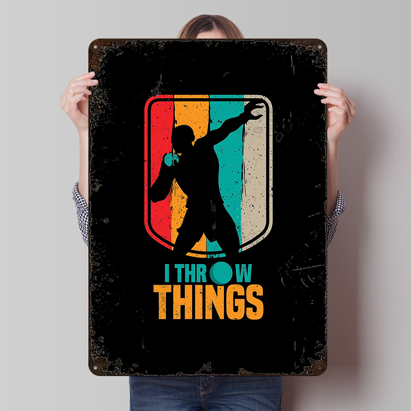 Retro Gaming Ideas - Lustige Gewichtheber-Geschenkidee Blechposter Personalisierte Wandkunst Retro