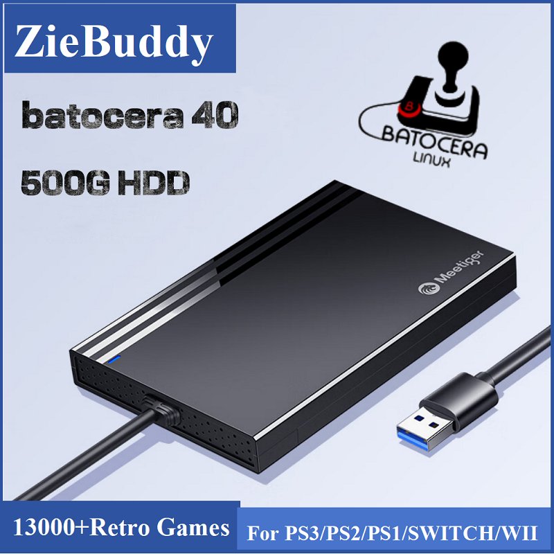 Retro Gaming Ps3 - ZieBuddy Batocera 40 Linux 500G HDD-Konsole