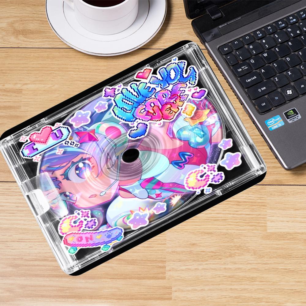 Retro Gaming Keyboard And Mouse - Retro-Anime-Musik-CD-Hülle, Kunst-Mauspad, kompatibel mit Laptop, Schlafzimmer,